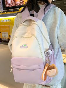 OUDENGPAI | Purple School Bag For Girls Primary And High School Students Double Shoulder Backpack New 2024 Stylish Design Nylon Material