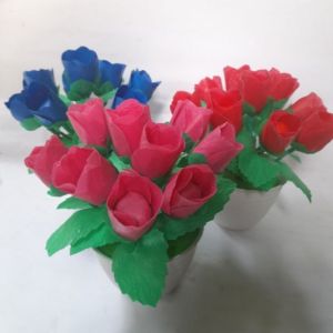 BUNGA PLASTIK KRESEK MAWAR PLASTIK KERAJINAN TANGAN DEKORASI RUMAH BUNGA & TANAMAN ARTIFISIAL