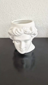 White ceramic 3D Apollo sculpture mug
