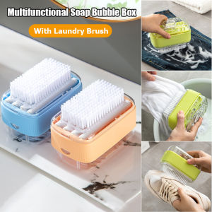 Multifunctional Soap Bubble Box with Laundry Brush Free Hand Rubbing Roller Box Drain Soap Dish Soap Organizer In Stock