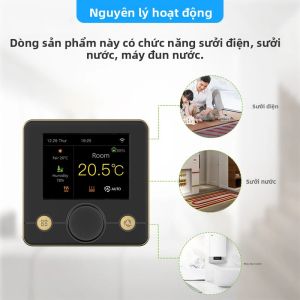 Tuya Wifi Bộ Điều Chỉnh Nhiệt Thông Minh Cho Nồi Hơi Gas & Hệ Thống Sưởi Sàn Bộ Điều Khiển Nhiệt Độ Kỹ Thuật Số Với Khả Năng Tương Thích Với Alexa/Google Home Đen/Trắng