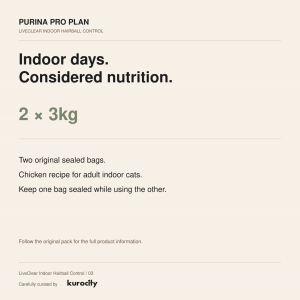 Purina Pro Plan LiveClear Indoor Hairball Control Chicken Dry Cat Food | 2 x 3kg