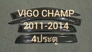 กันสาด คิ้วกันสาด คิ้วประตู คิ้ว ดำทึบ รุ่น 4ประตู โตโยต้า วีโก้ แชมป์ Toyota Vigo Champ 2011 2012 2013 2014 ใส่ร่วมกันได้