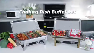 11L Stainless Steel Square Buffet Stove Dish Set Container Food Warmer for Buffet Wedding Catering
