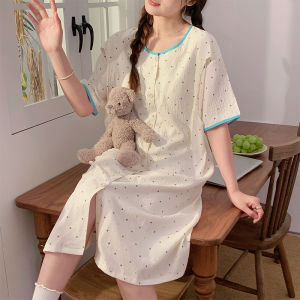 Maternity Dress Maternity Belt Chest Pad Summer Thin Pajamas Hospital Maternity Not Tight Belly Confinement Clothing Short Sleeve Nursing Nightdress
