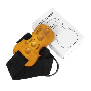 IRIN | IRIN Cello Bass Anti-slip Pad with Adjustable Universal Strap Porous Wood Cello Nonslip Endpin Rest Holder Protector Anchor Mat