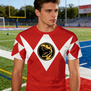 Bandai | 2026 Bandai Periphery Power Rangers Mens Performance Gym T-shirt Summer Quick-dry Comfy Lightweight Beach T-shirt Breathable