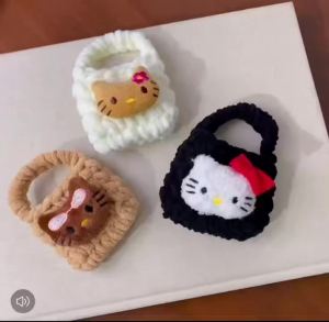 Sanrio | Original Kawaii Sanrio Hello Kitty Hawaii Black Kitty Shockproof Earphone Case Earphone Protector Mini Coin Purse Gift for Girls