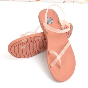 GOFORT Sandal Tali Silang Perempuan Flat Full Karet Kekinian Terbaru Casual Anti Slip Waterproof LELA GLITTER HERA