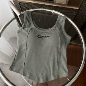 Áo Ba Lỗ Ngắn Phong Cách Thể Thao Mỹ Dành Cho Nữ Mùa Hè Thiết Kế Ngọt Ngào Và Cay Nồng Áo Khoác Ngoài Áo Lót Bên Trong