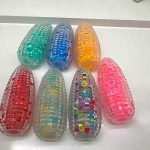 SKISOPGO Stress Relief Toys Multicolored Crystal Corn Squishy Squeeze Decompression Toy Pinch Vent Press Toy