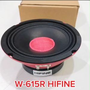 Hifine ลำโพงเสียงกลาง6.5นิ้วกันน้ำ W-615R โครงทึบสีแดงหน้าดำหมวกเคฟล่าแดง แม่เหล็ก100X15MM วอยส์ 25.5MM.มี1/2ดอกให้เลือก
