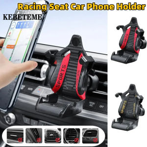 KEBETEME Racing Seat Design Car Phone Holder Auto Air Vent Mobile Phone Holder 360° Rotatable Gravity Car Navigation Cellphone Holder