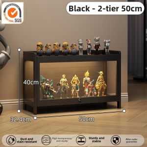 ZHUSHANXIA | Transparent Multi-layer Storage and Display Cabinet with Lock and Light