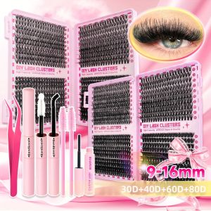 Bộ Dụng Cụ Nối Mi 800 Chiếc/200 Chiếc Mi Chùm D Curl Độ Dày 30D 40D 60D 80D Nhiều Kiểu Tự Nhiên Và Dày Kèm Keo Dùng Để Tự Làm Mi Giả