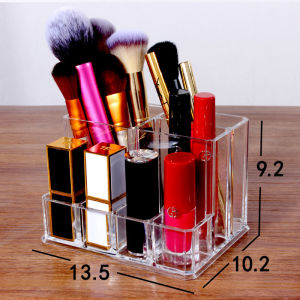 Large Multi-Functional Plastic Cosmetic Storage Box Transparent Makeup Brush Holder Lipstick Organizer Desktop Storage Tray