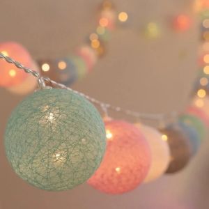 String Lights 10/20/30 LEDs Cotton Thread Balls Home Decoration Lamp for Party Wedding Color Light String Christmas Decorations