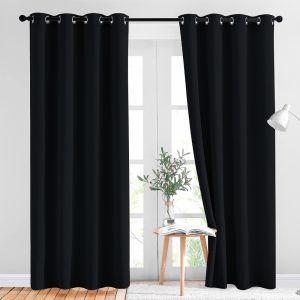 1 Panel Super Blackout Curtains Thermal Curtains Eyelet Ring Top Curtains Bedroom Curtain for Bedroom Doorway Window Living Room