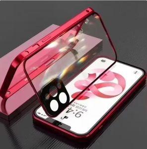 360 ° Full Protection Metal Magnetic Double-Sided Glass Snap Lock Phone Case For iPhone 17 Pro 16 E 15 14 Plus 13 12 11 Pro Max