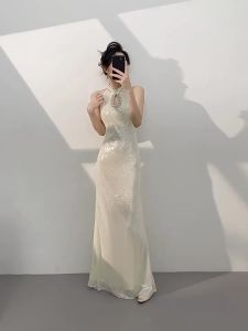 Elegant Chinese-style Evening Dress for Hostess Summer