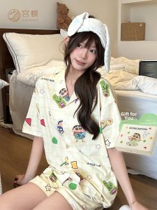 GONGDIE | Cute Crayon Shin-chan Design Cool Feeling Cotton Couples Sleepwear Set