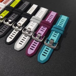 20mm QuickRelease Two-Tone Sports Silicone Strap For Garmin Forerunner 165 570 42mm 245/Vivoactive 6 5/Venu 2 Plus Sq Watch Band