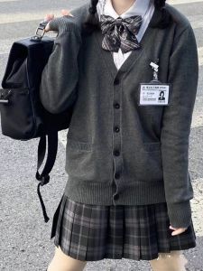 JK Uniform Preppy Style Knitwear Basic Style Fall and Winter V-neck Sweater Coat Japanese Style Students School Uniform Business Attire