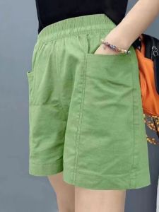 [100% Pure Cotton] Large Pocket Wide-Leg Workwear Shorts Female Summer K-style Loose Casual Straight-Leg Fifth Pants