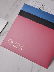 A4 Large Envelope Customized Exquisite Business Paper Bag Gilding Contract Envelope Fancy No. 9 Red Admission Notice Envelope Information Bag B5 Classy Customized Envelope Bag Printable Logo