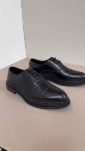 Giày Oxford Captoe mũi nhọn nam da bò giày buộc dây công sở nam