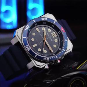 FEELNEVER Square Diver Watch Men Fashion Blue Silicone Sapphire Automatic Watches For Men Luminous Sport Mechanical Wristwatch