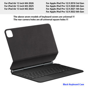 AJIUYU | Smart Pogo Pin Direct Connection Keyboard for iPad Pro 12.9 3rd 4th 5th 6th Gen Tablet Air 13 Inch M4 M3 M2 Magic Keyboard Case