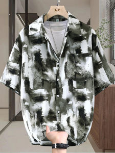Áo Sơ Mi Nam Tay Ngắn in Họa Tiết Thời Trang Mùa Hè Thường Ngày Thoáng Khí Mỏng Polyester Polyester 95% Spandex 5%