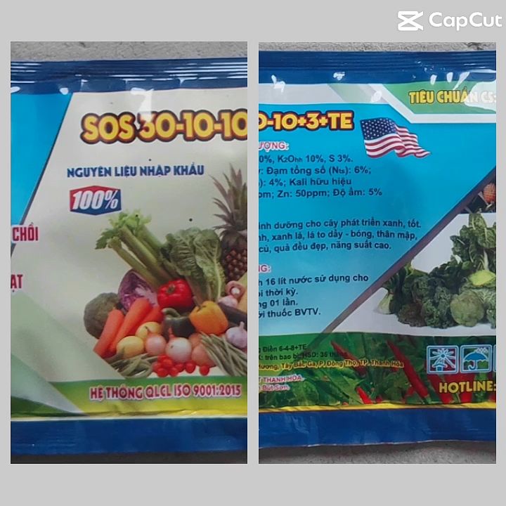 Phân Bón SOS 30-10-10+3+TE 50Gr – Dinh Dưỡng Toàn Diện, Tăng Trưởng Tối Ưu