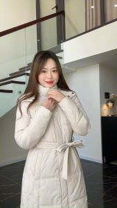 [Voucher 15% MOV 199K cap 100K Áo khoác phao dáng dài HeraDG thiết kế dây buộc eo mũ tháo rời trần bông nano 3 lớp ấm áp WJKBD4034