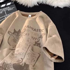PAZHAOLANG | Oversized Cartoon Style Youthful Short Sleeve T-shirt