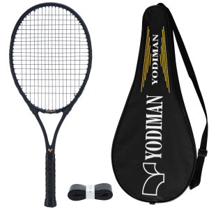 YODIMAN Single Piece Carbon Composite Tennis Racket Original Adult Built-In Shock Absorption System Ergonomic Anti-Slip Handle Grip Lightweight Durable For Professional Training