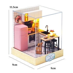 DIY Wooden Doll Houses Miniature Assembly Model Kit 3D Puzzle With Light Furniture Cottage Dollhouse for Friends Christmas Gifts