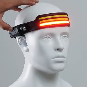 Headlights Outdoor Fishing Night Running Sensing Waterproof COB Headlamp USB Recharegable Type-C Charging Head Light