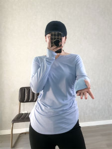 plus Size Yoga Clothes Women Quick Dry Breathable V-neck Long Sleeve Fitness T-shirt Waist Cinching Slimming Effect Sportswear