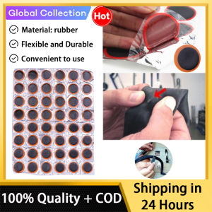 แผ่นยางรถมอเตอร์ไซค์ขนาด25มม. 48ชิ้นเครื่องมือสําหรับซ่อมยางรถแผ่นปะยางทรงสี่เหลี่ยมทรงกลมสําหรับจักรยาน