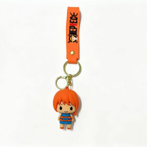 6 Styles Cute Anime Q Version One Piece Keychain Luffy Zoro Sanji Nami Chopper Law Bag Pendant Car Keyring Gift for Fans Couples