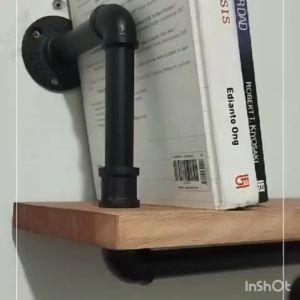 Rak buku industrial pipa besi wooden wall shelf HOOKA