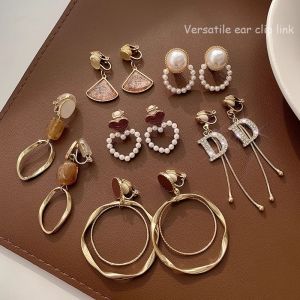 2ชิ้น/ชิ้น ต่างหู น้ำหนักเบา หนีบไข่มุก สำหรับผู้หญิง คลิปหรูหรา สตรีคลิปแฟชั่น