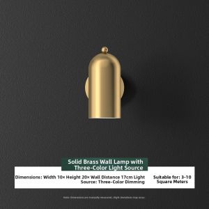 ZHENMEIJU | Minimalist Nordic Style Solid Copper Wall Lamp