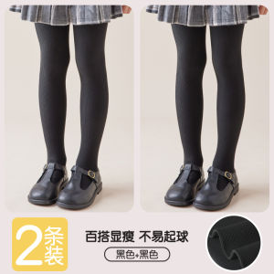 กางเกงผ้าฝ้ายสีดำบางสำหรับเด็กผู้หญิง ถุงเท้าเด็กผู้หญิงแบบสวมสำหรับฤดูใบไม้ร่วงและฤดูหนาว กางเกงชั้นในเด็กผู้หญิงแบบสวมสบาย