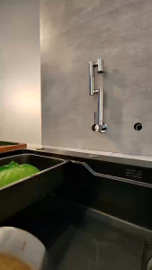 Roman Stainless steel gun gray Wall Mounted Faucet Bathroom Faucet Kitchen Faucet 360° Rotate Flexible Sink Faucet