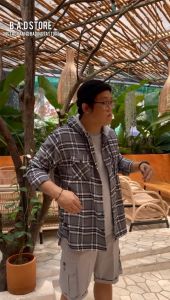 Kemeja Flanel Kaos 2in1 Big Size Jumbo Hem Lengan Panjang Kotak Casual Kerja Hoodie Cowok
