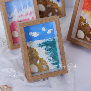 Beach Shell Texture Decorative Lantern DIY Material Frame Gift for Friend Birthday Home Decoration Accessories