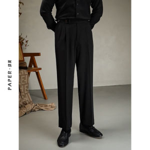 Retro High-Waist Wide Leg Trouser Pants Loose Straight Casual Pants